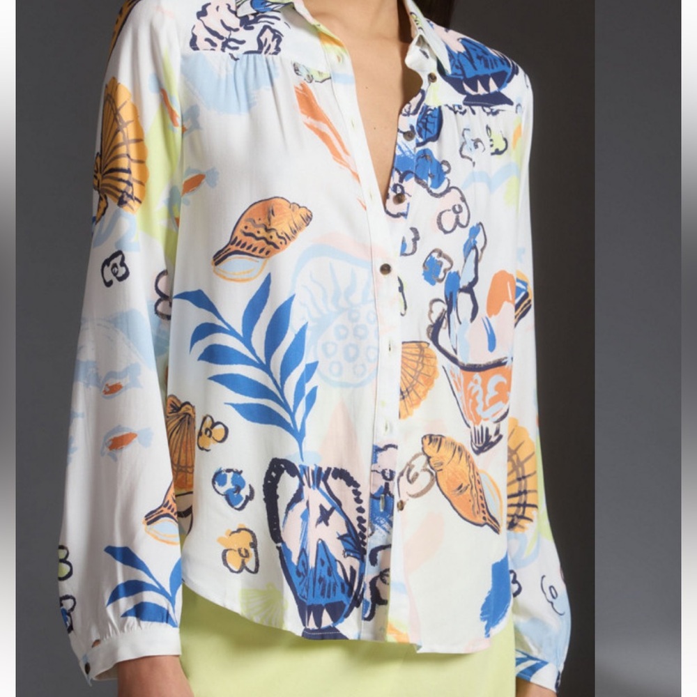 Maeve Paz contrast button-down shirt
